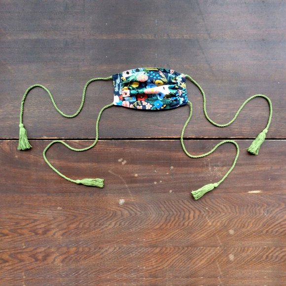 Jennifer Fukushima Accessories - Rifle Paper Co Floral Bohemian Tassel Face Mask